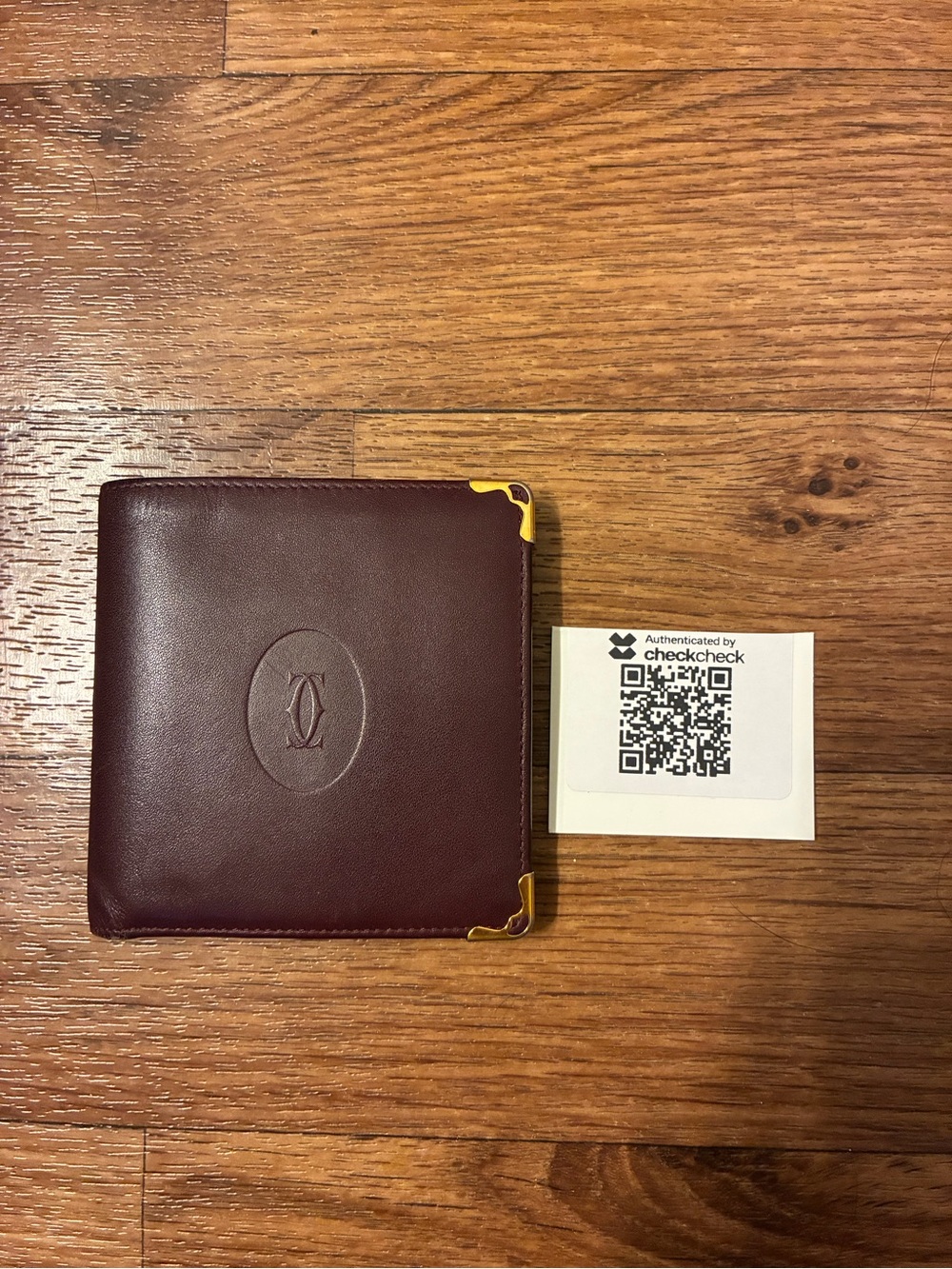 Vintage Cartier Must de Cartier Burgundy Leather Wallet Authenticated